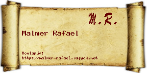 Malmer Rafael névjegykártya